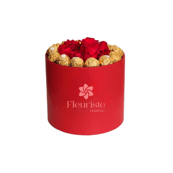 Coffret Prestige Roses Rouges & Ferrero Rocher – Edition Rouge